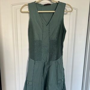 XCVI Wearables Olive Green Sleeveless Pocket Dress Size XS Casual Travel Utility